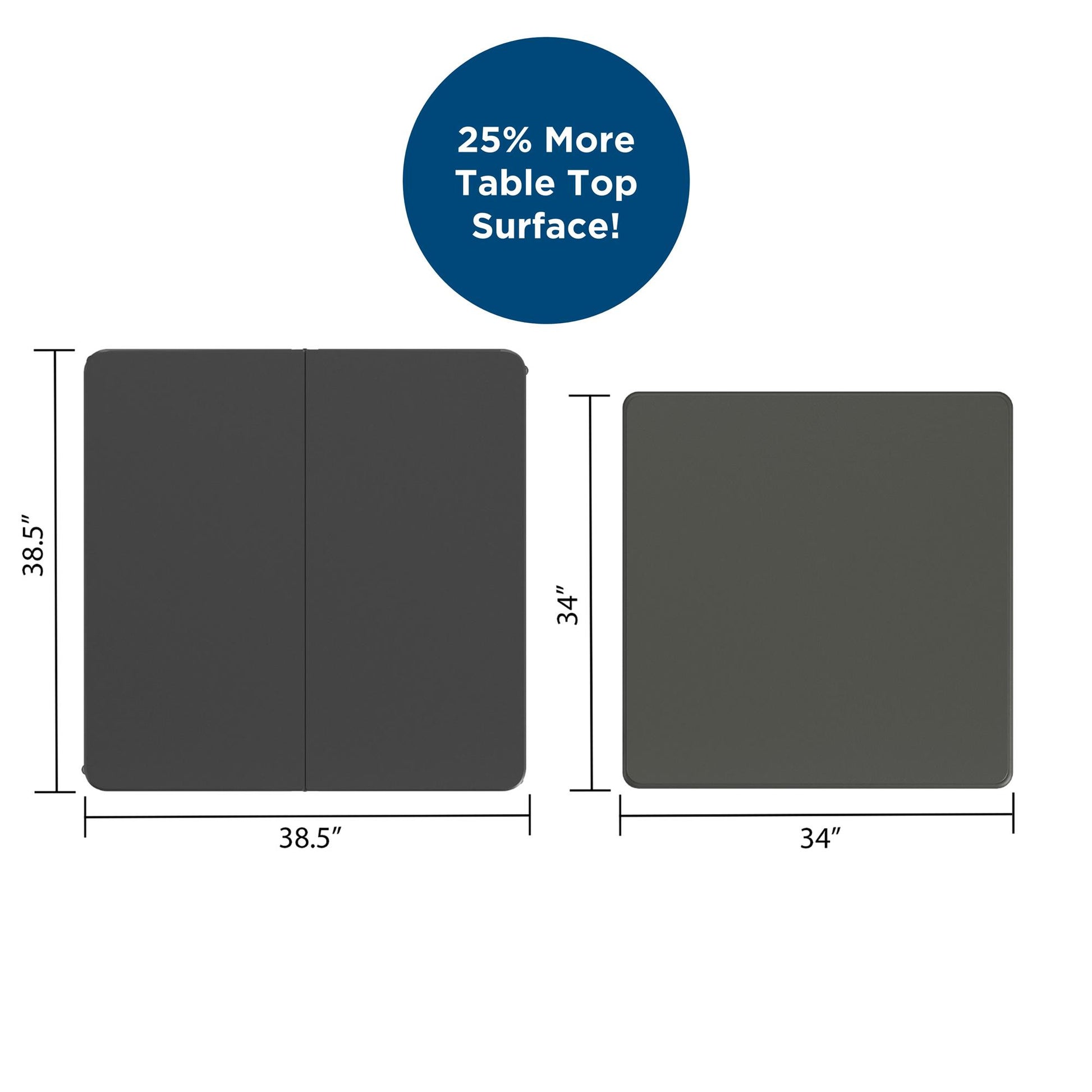 38.5 Inch Indoor and Outdoor Fold-in-Half Card Table with Handle - Black - 1-Pack