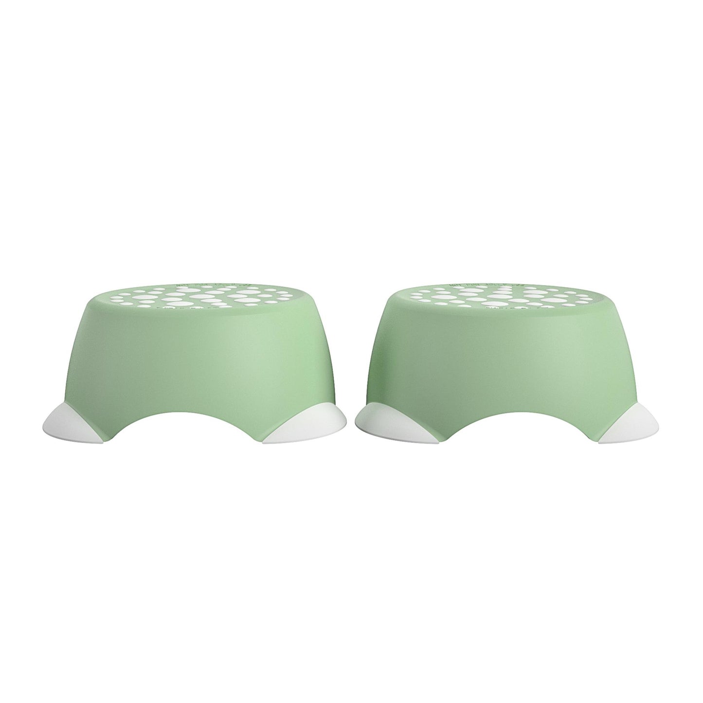 Kids One-Step Step Stool, Set of 2 Lightweight and Non-Slip - Green - 2-Pack