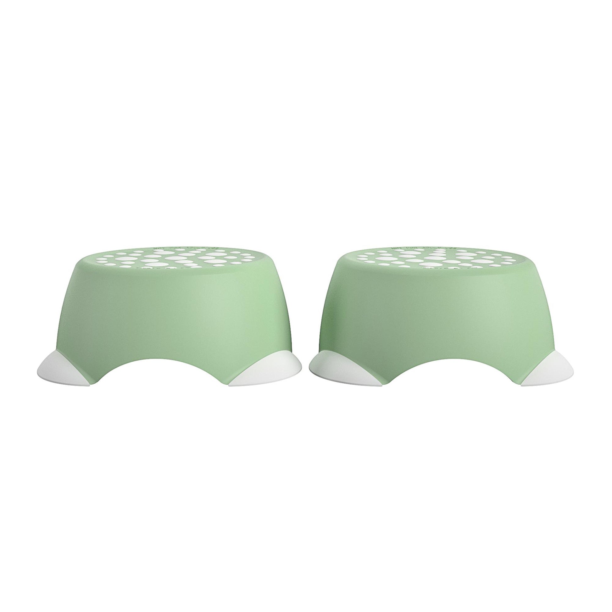 Kids One-Step Step Stool, Set of 2 Lightweight and Non-Slip - Green - 2-Pack
