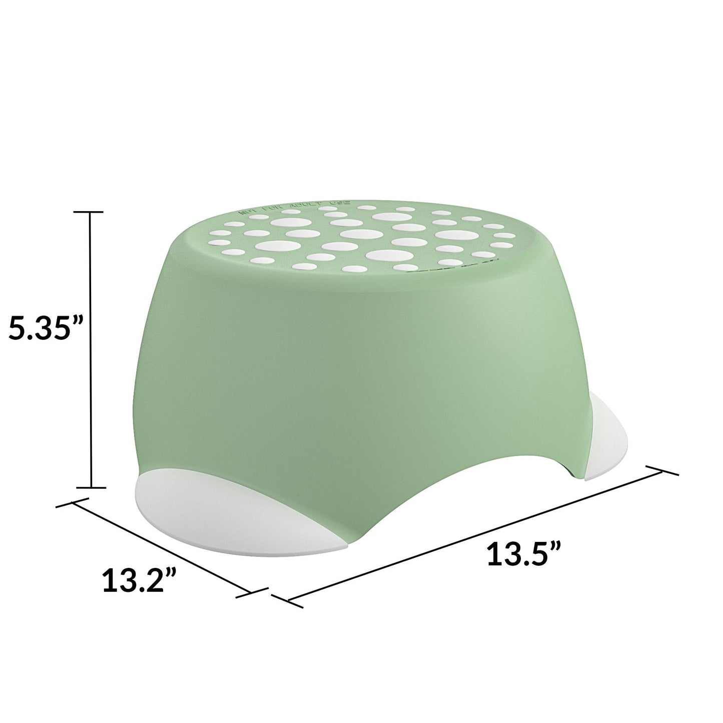 Kids One-Step Step Stool, Set of 2 Lightweight and Non-Slip - Green - 2-Pack