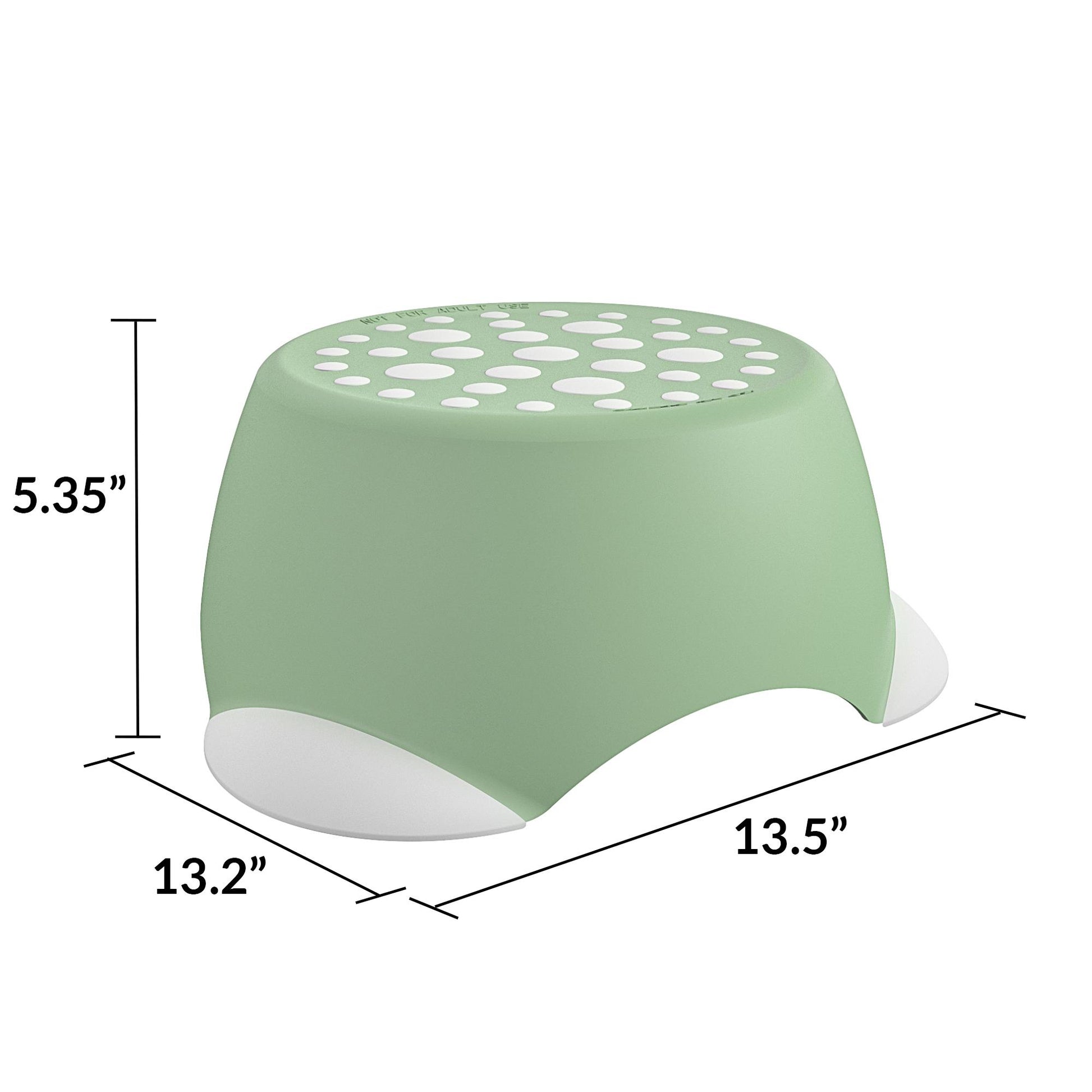 Kids One-Step Step Stool, Set of 2 Lightweight and Non-Slip - Green - 2-Pack