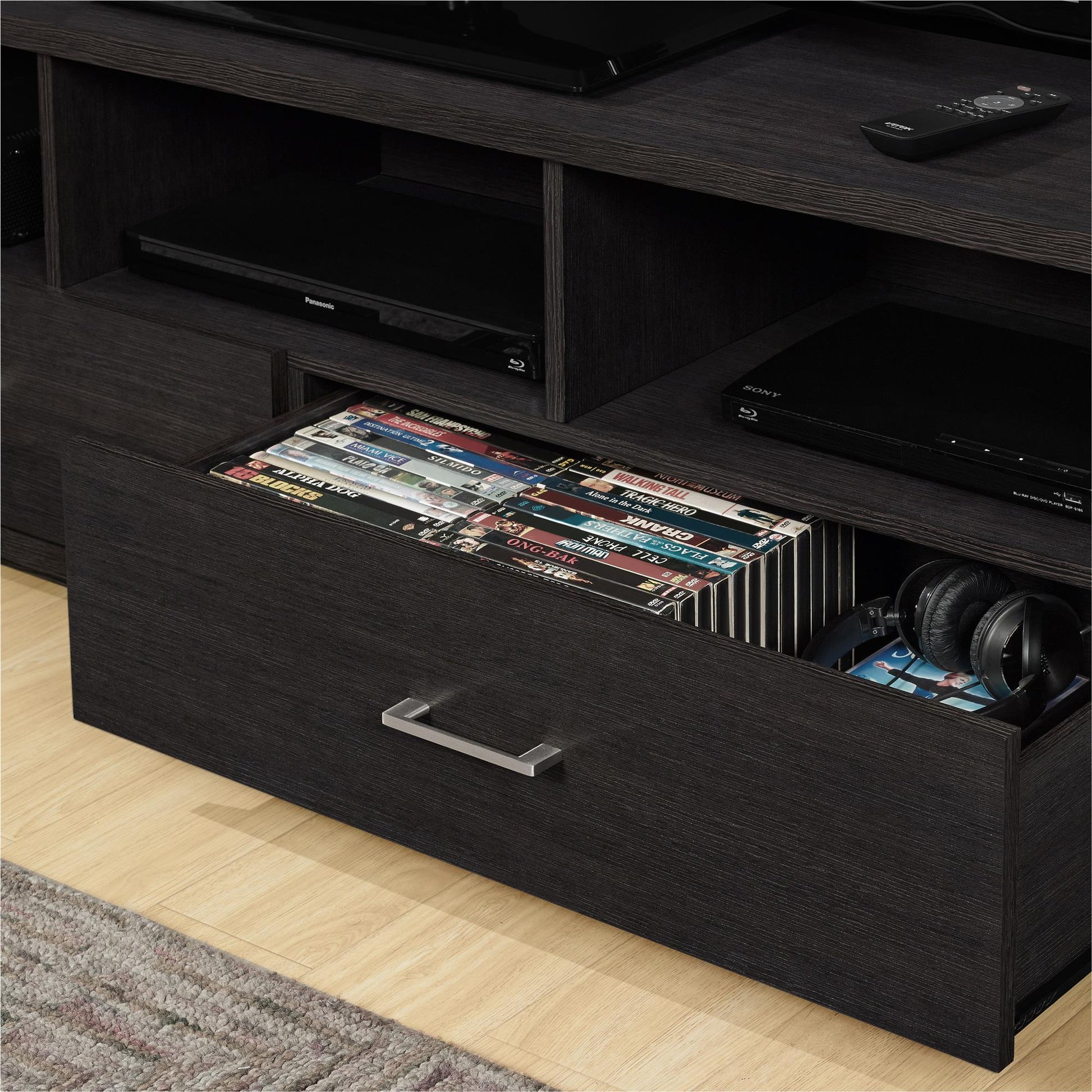 Clark TV Stand for TVs up to 70 Inch with Pull Out Storage Drawers - Espresso