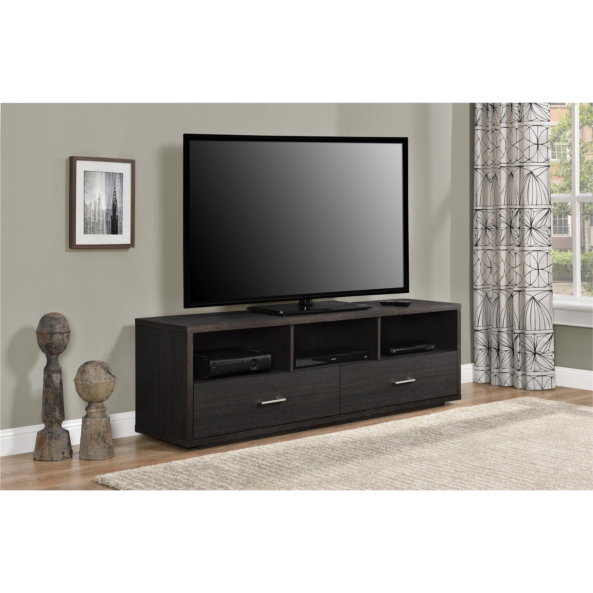 Clark TV Stand for TVs up to 70 Inch with Pull Out Storage Drawers - Espresso