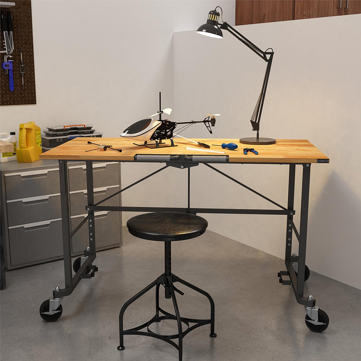 Smartfold Portable Folding Workbench with Hardwood Top and 400 lb Weight Capacity - Heath Pine