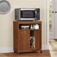 Landry 2 Door Utility Microwave Cart with Shelves - Bank Alder
