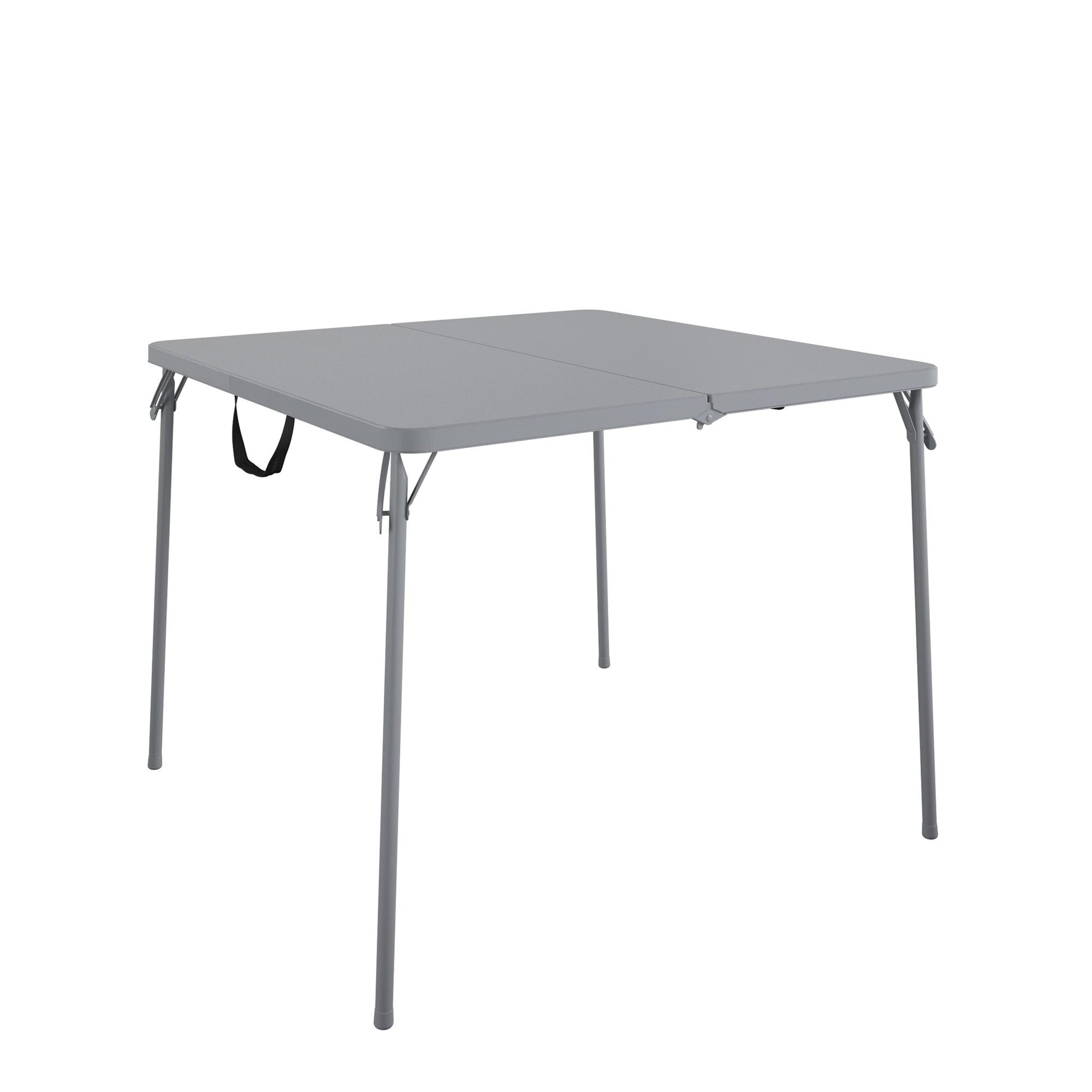 38.5 Inch Indoor and Outdoor Fold-in-Half Card Table with Handle - Gray - 1-Pack