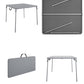 38.5 Inch Indoor and Outdoor Fold-in-Half Card Table with Handle - Gray - 1-Pack