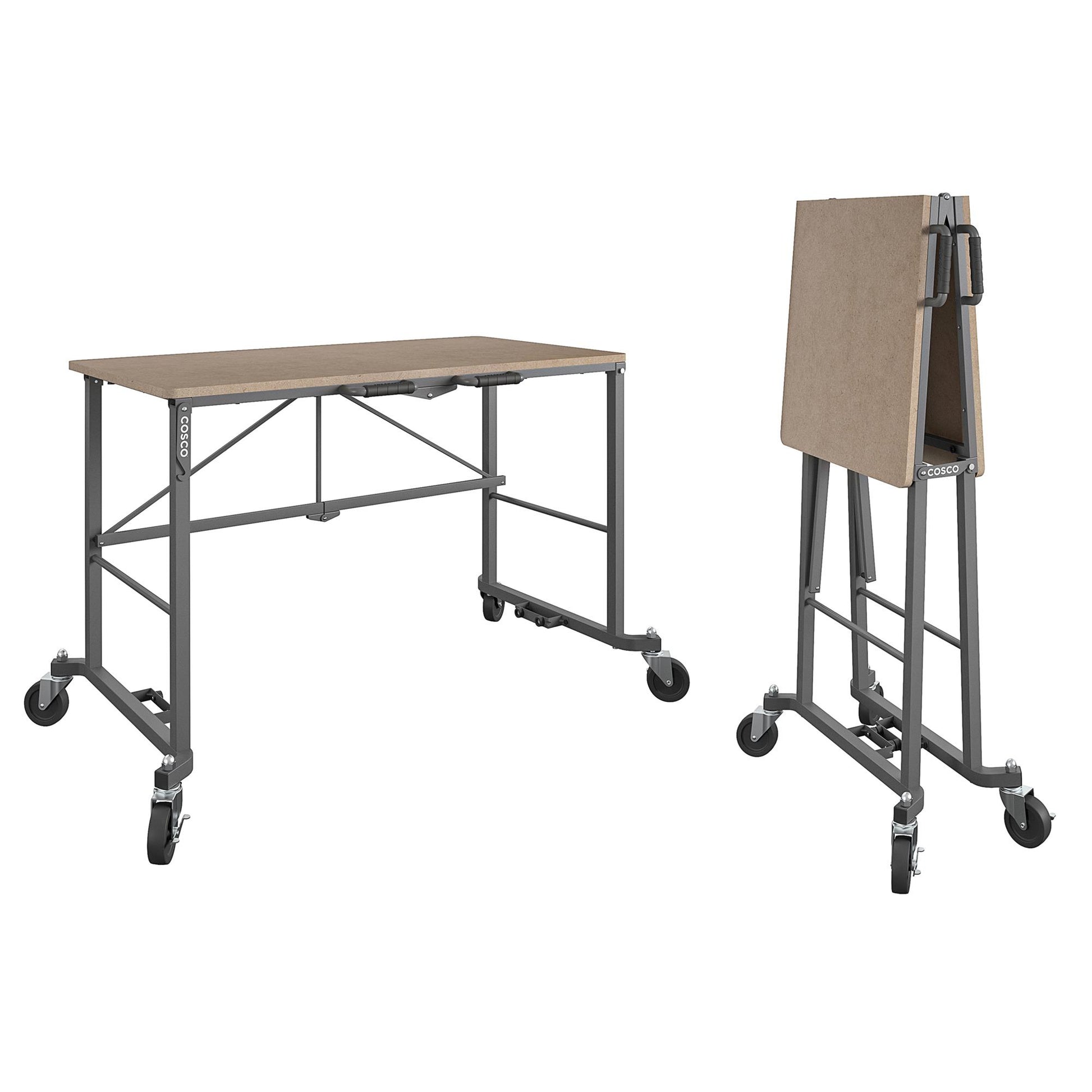 Smartfold Portable Folding Work Desk with 350 lb Weight Capacity - Tan