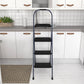 Multi-Step Folding Step Stool with 225 lb Weight Capacity - Navy - 3 Step with Tray