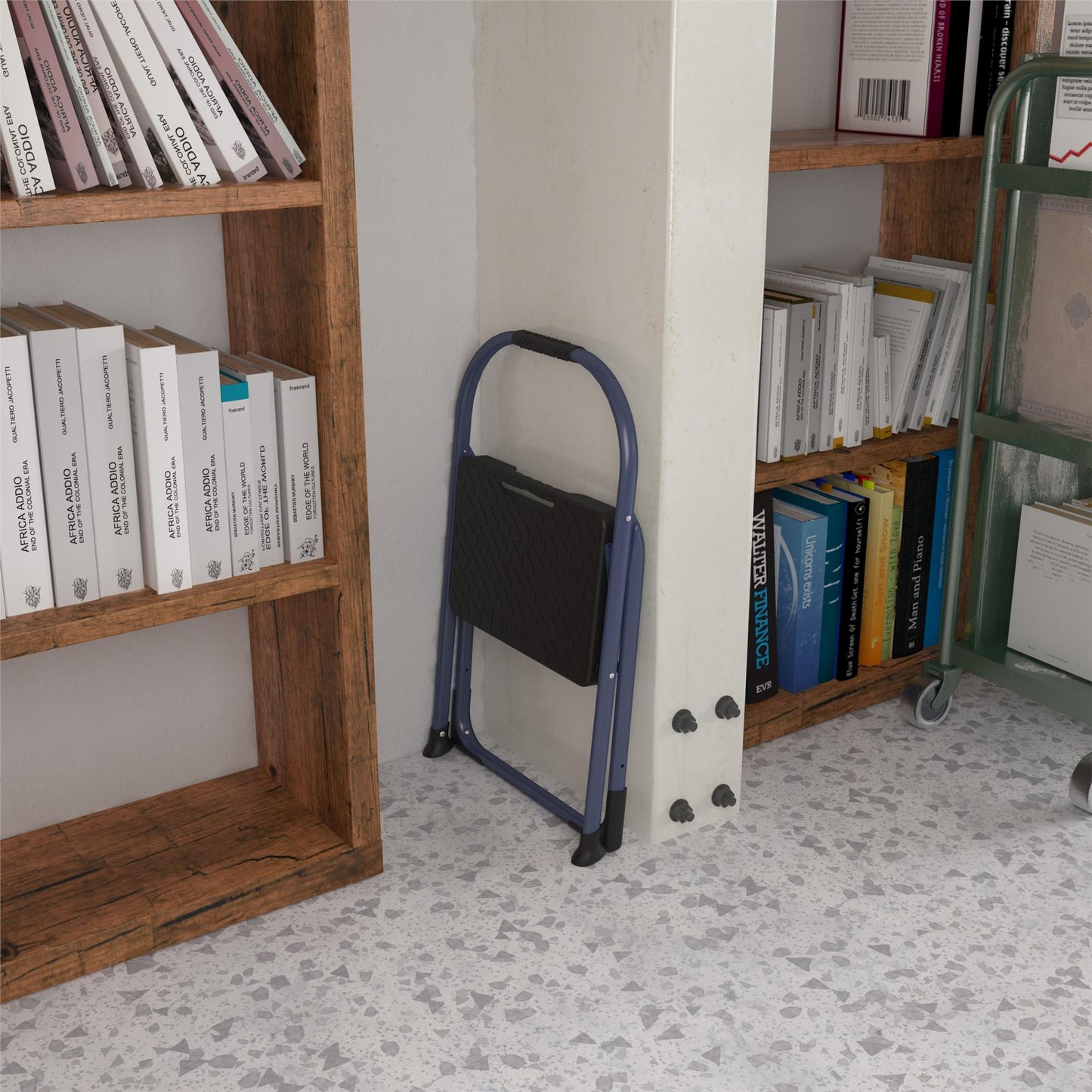 Multi-Step Folding Step Stool with 225 lb Weight Capacity - Navy - 1 Step 