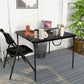 38.5 Inch Indoor and Outdoor Fold-in-Half Card Table with Handle - Black - 1-Pack