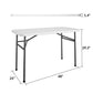 48 Inch Straight Folding Utility Table with 200 lb Weight Capacity - White - 1-Pack