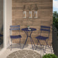 Outdoor Dining Set 3 Piece Bistro Set with 2 Folding Chairs and Round Table - Navy