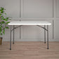 48 Inch Straight Folding Utility Table with 200 lb Weight Capacity - White - 1-Pack