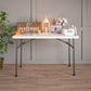 48 Inch Straight Folding Utility Table with 200 lb Weight Capacity - White - 1-Pack