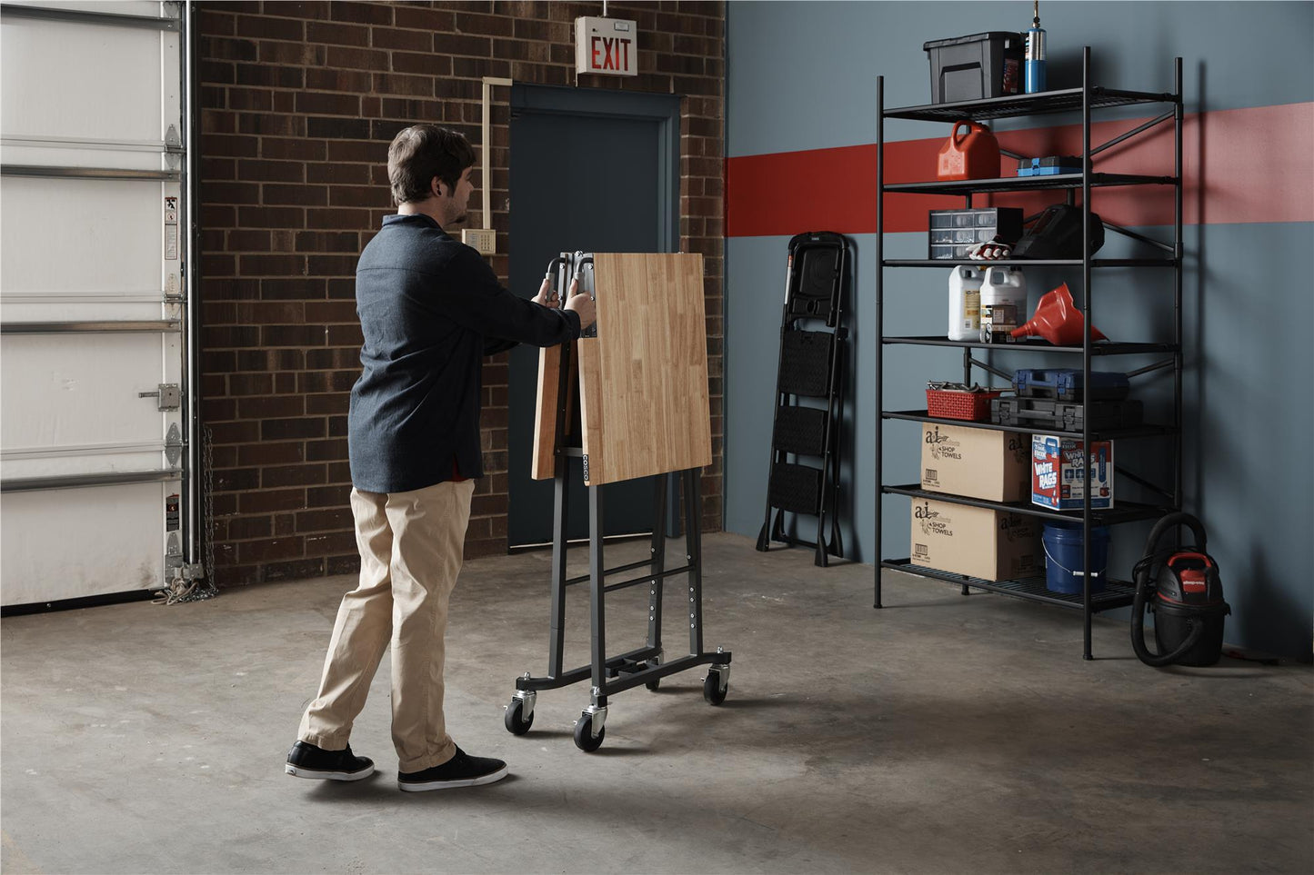 Smartfold Portable Folding Workbench with Hardwood Top and 400 lb Weight Capacity - Heath Pine