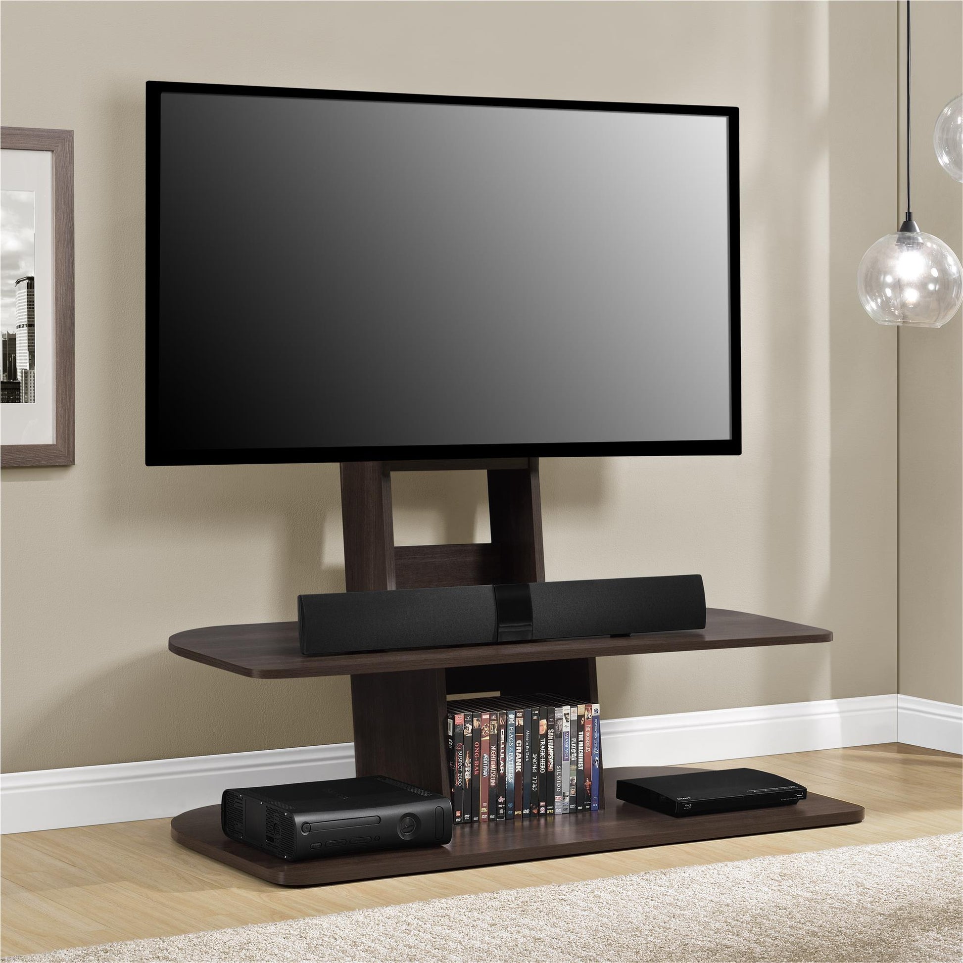Galaxy Modern TV Stand with Mount for TVs up to 65 Inch - Black