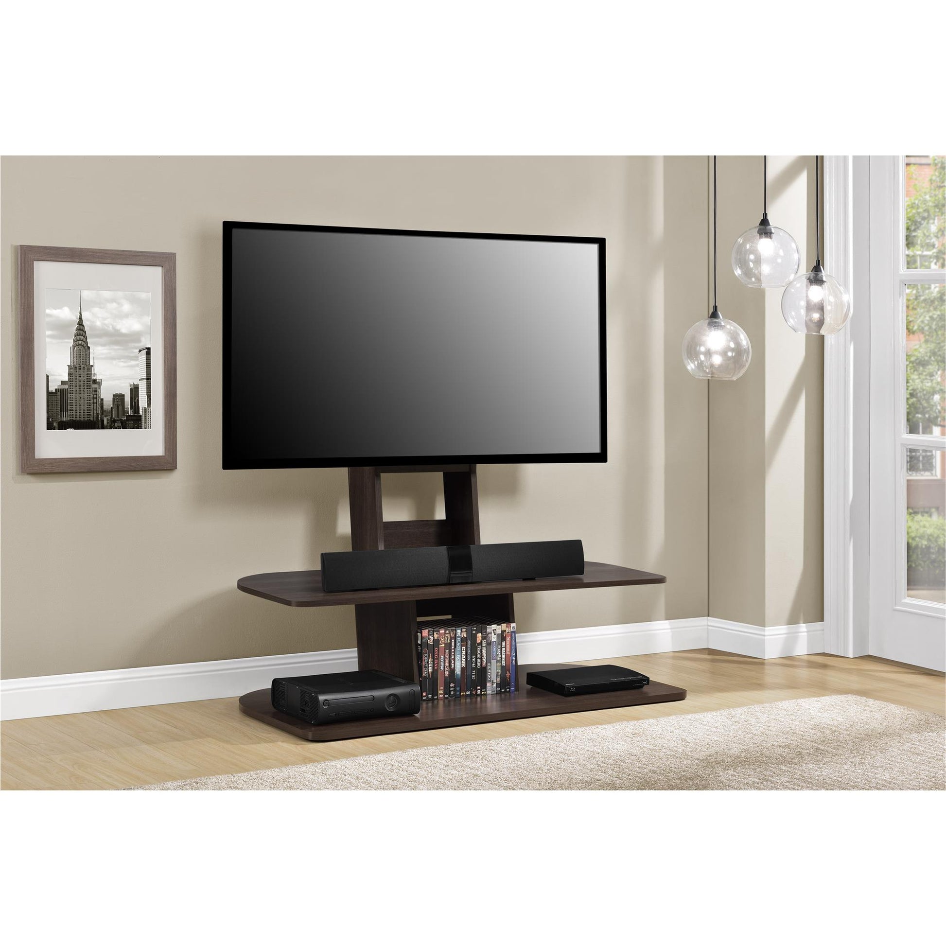Galaxy Modern TV Stand with Mount for TVs up to 65 Inch - Espresso