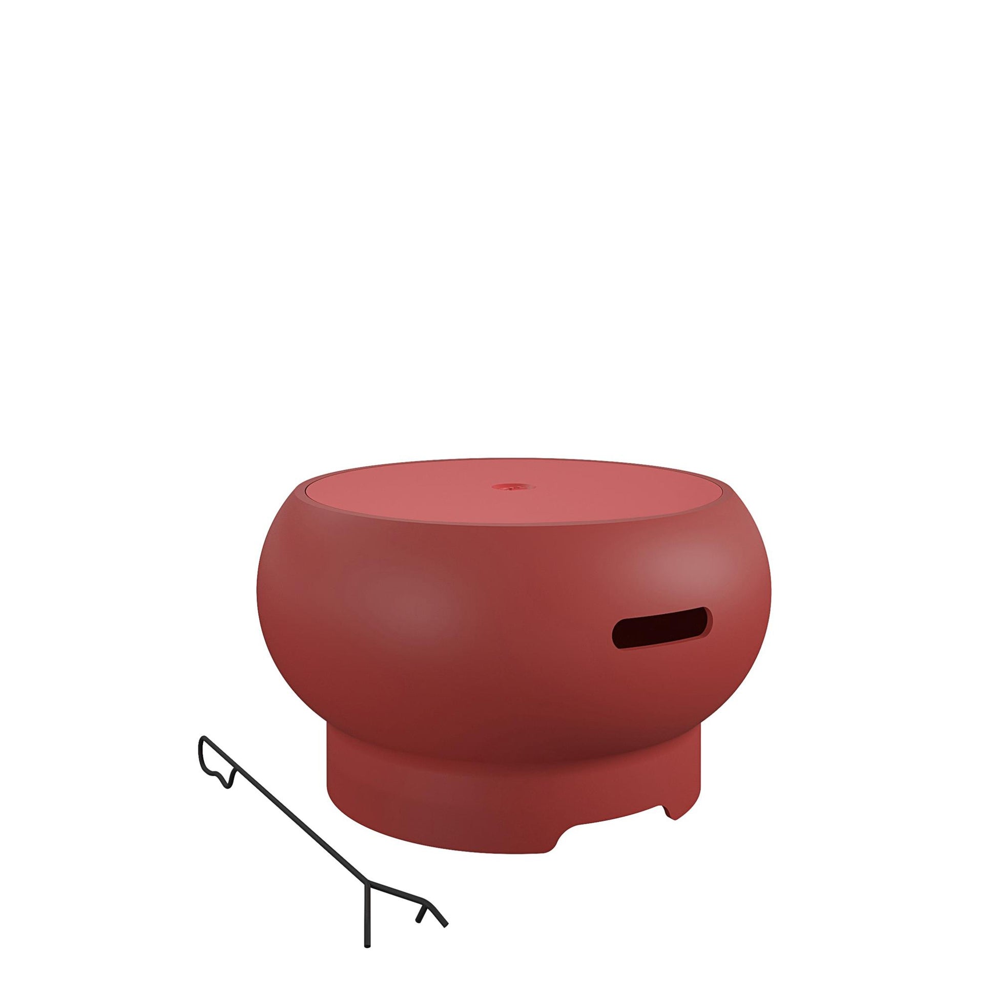 Asher 27" Wood Burning Fire Pit with Grilling Surface - Red