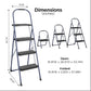 Multi-Step Folding Step Stool with 225 lb Weight Capacity - Navy - 3 Step with Tray