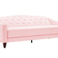 Novogratz Vintage Tufted Sofa Sleeper II, Pink Velvet - Light Pink