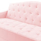 Novogratz Vintage Tufted Sofa Sleeper II, Pink Velvet - Light Pink