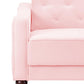 Novogratz Vintage Tufted Sofa Sleeper II, Pink Velvet - Light Pink