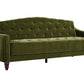 Novogratz Vintage Tufted Sofa Sleeper II, Green Velvet - Green