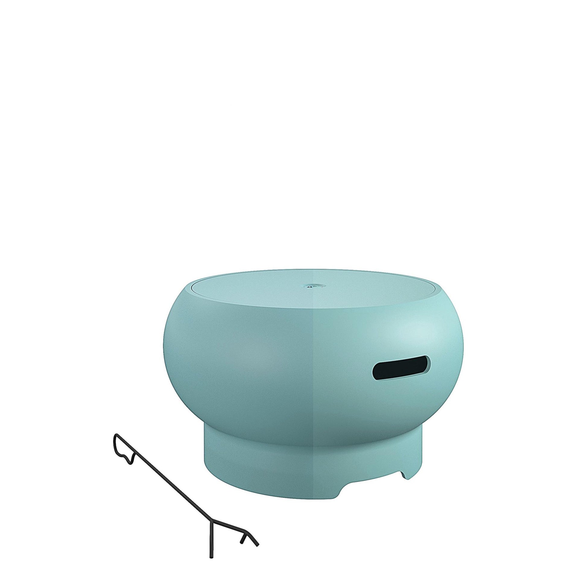 Asher 27" Wood Burning Fire Pit with Grilling Surface - Aqua Haze