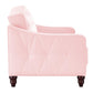 Novogratz Vintage Tufted Sofa Sleeper II, Pink Velvet - Light Pink