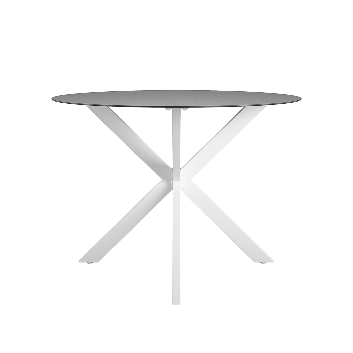 CosmoLiving by Cosmopolitan, Circi Collection, Dining Table with Glass Top, Black and White - White