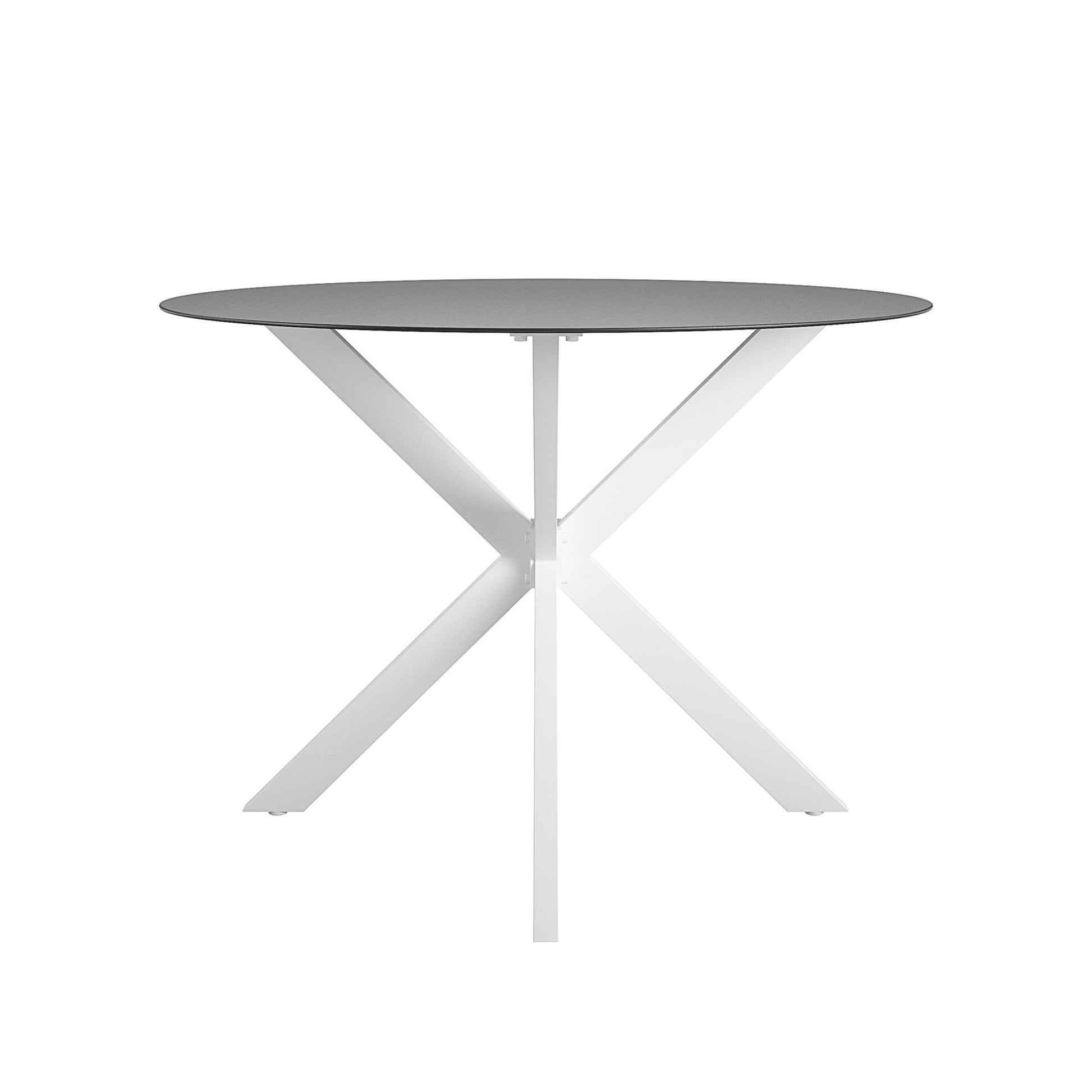 CosmoLiving by Cosmopolitan, Circi Collection, Dining Table with Glass Top, Black and White - White