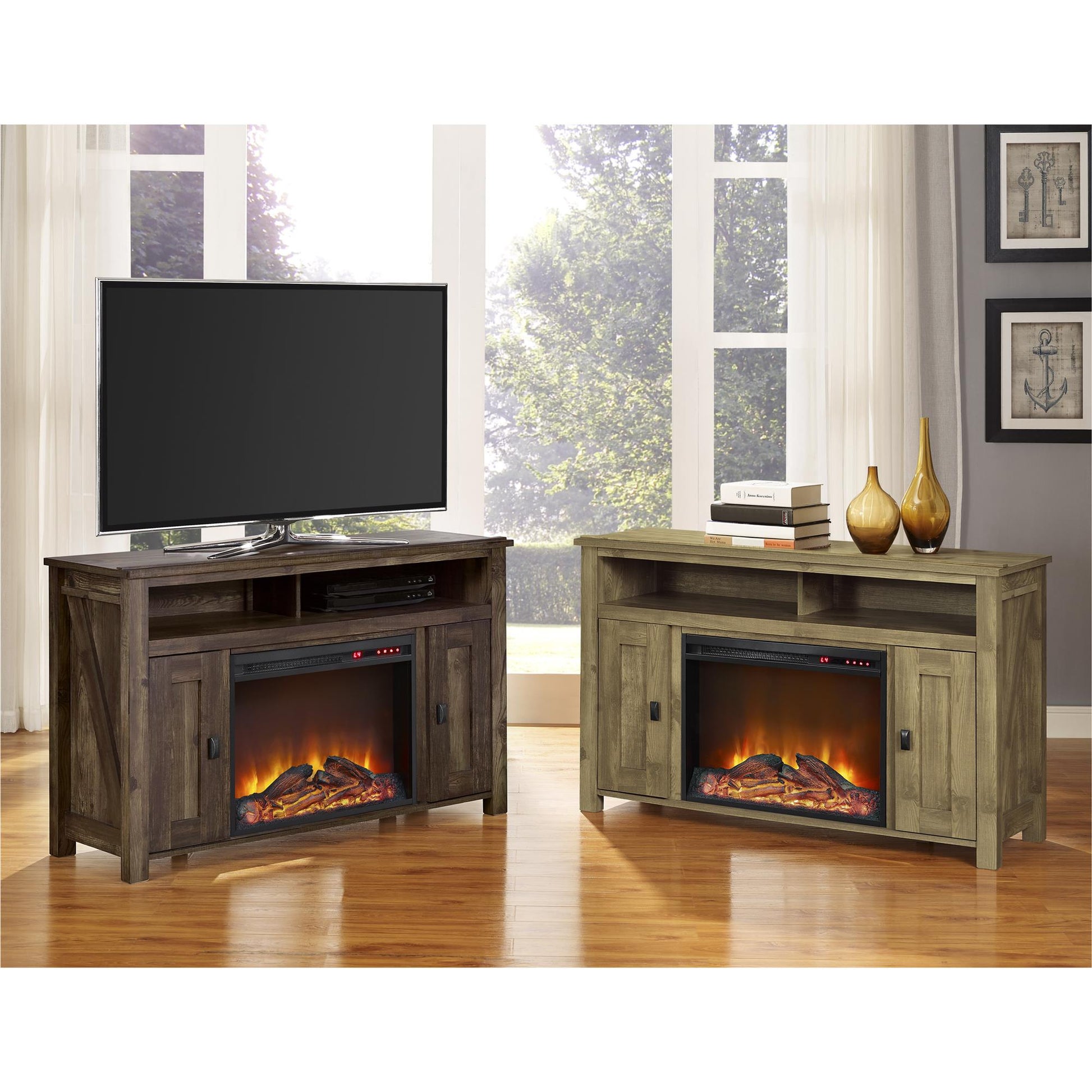 Farmington Electric Fireplace TV Console for TVs up to 50 Inch - Rustic