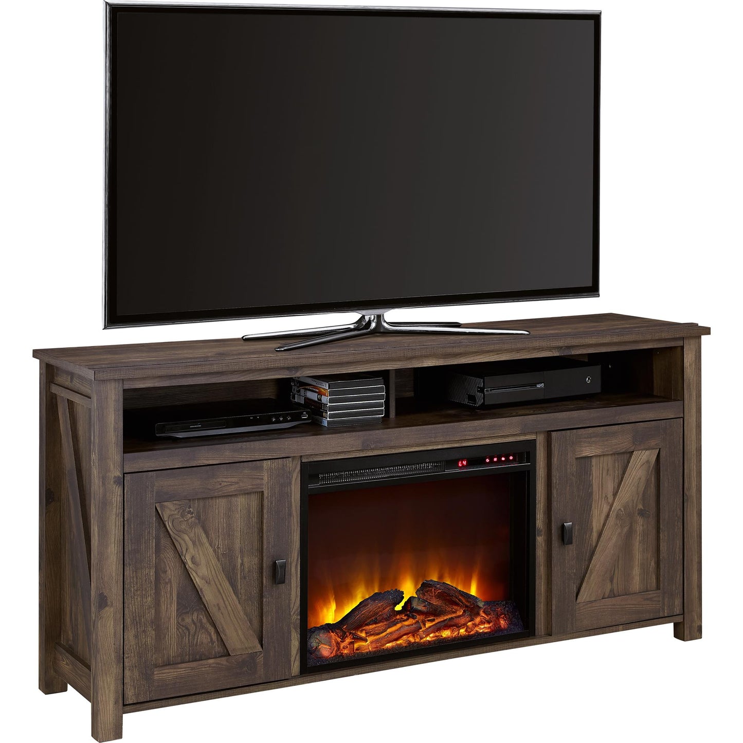 Farmington Electric Fireplace TV Console for TVs up to 60 Inch - Rustic