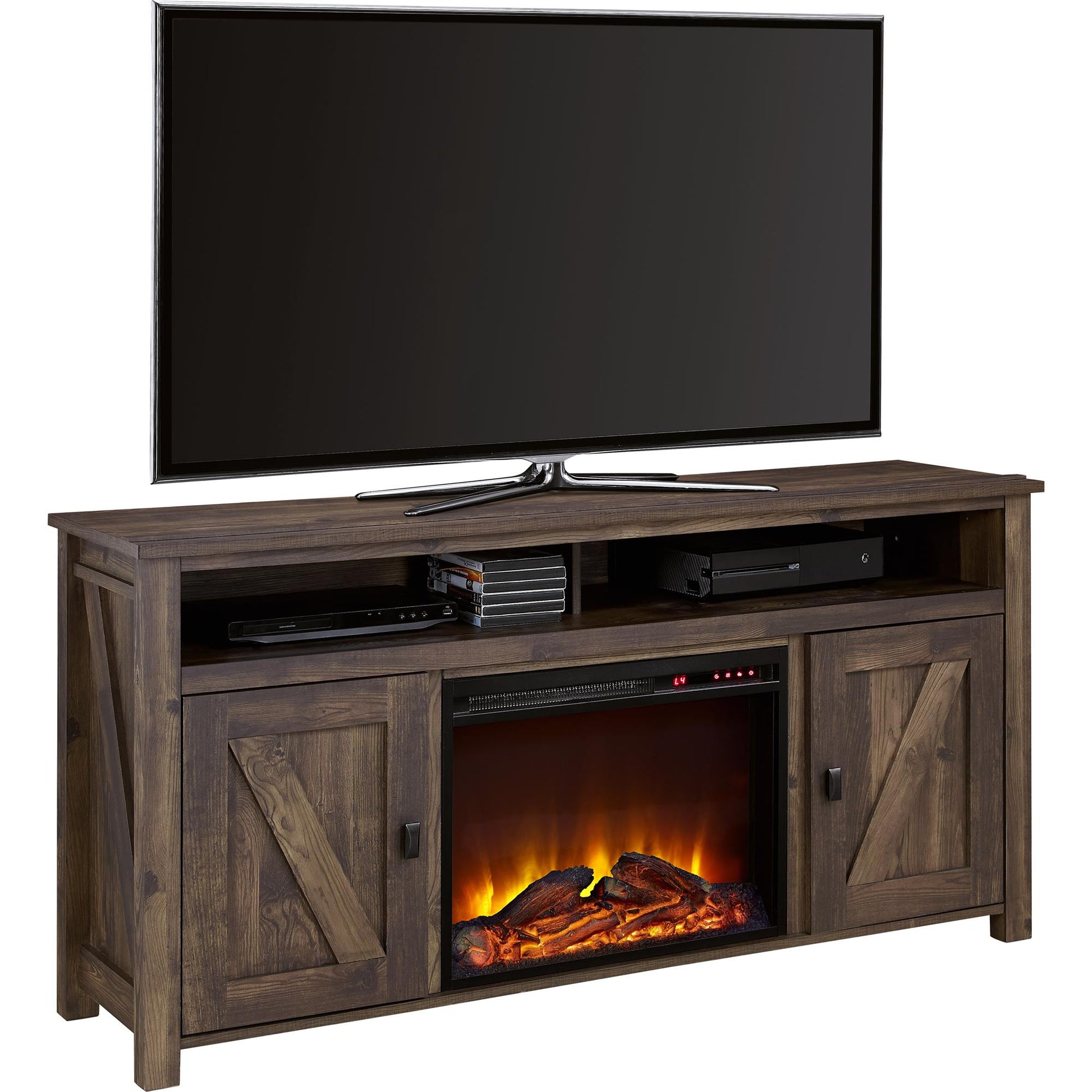 Farmington Electric Fireplace TV Console for TVs up to 60 Inch - Rustic