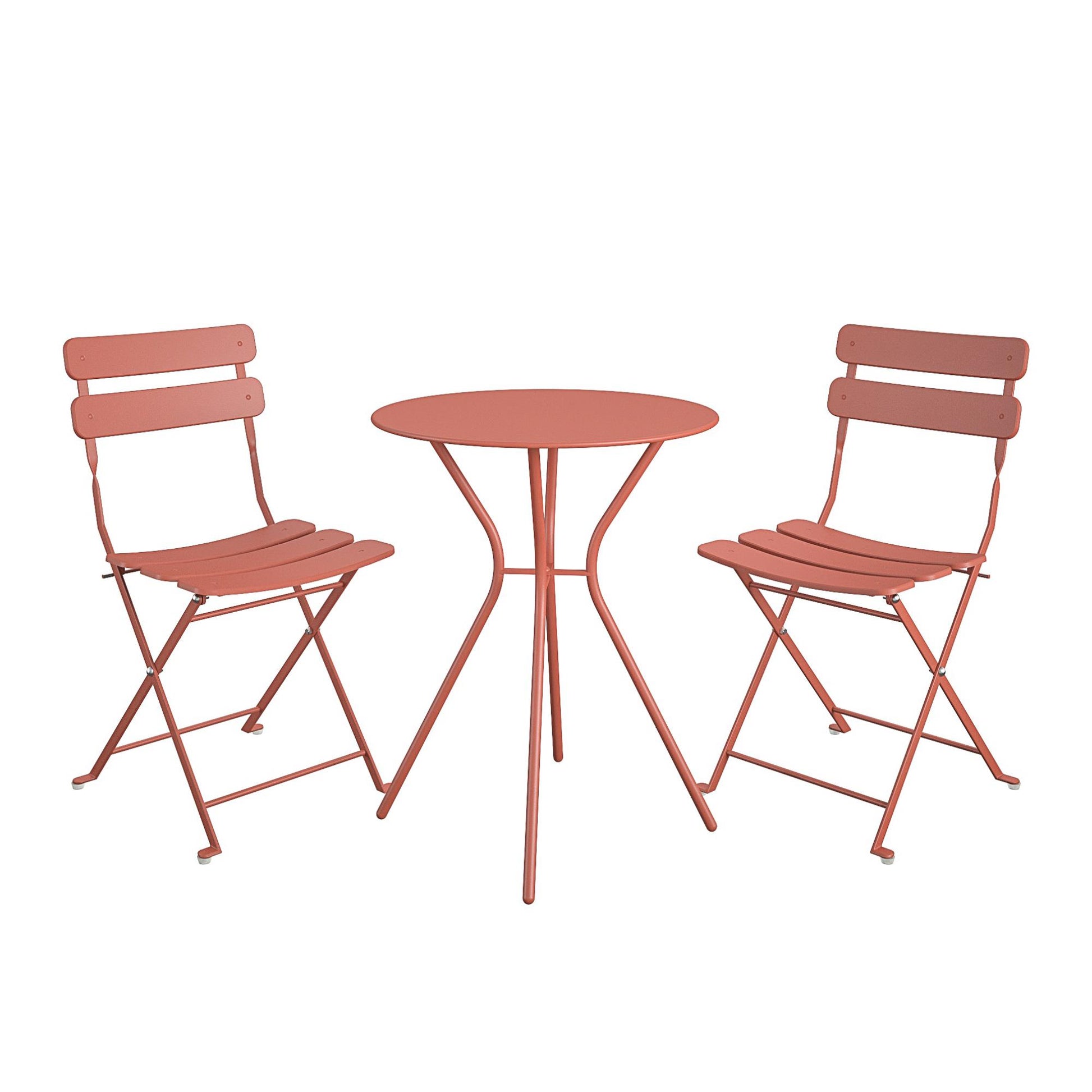 Brennan 3 Piece Bistro Set with 2 Folding Chairs - Kiwi Green