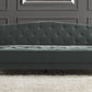 Novogratz Vintage Tufted Sofa Sleeper II, Gray Velvet - Dark Gray