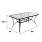 Paloma Patio Dining Table with Tempered Glass Top and Weather Resistant Frame - Gray