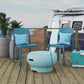 Asher 27" Wood Burning Fire Pit with Grilling Surface - Aqua Haze