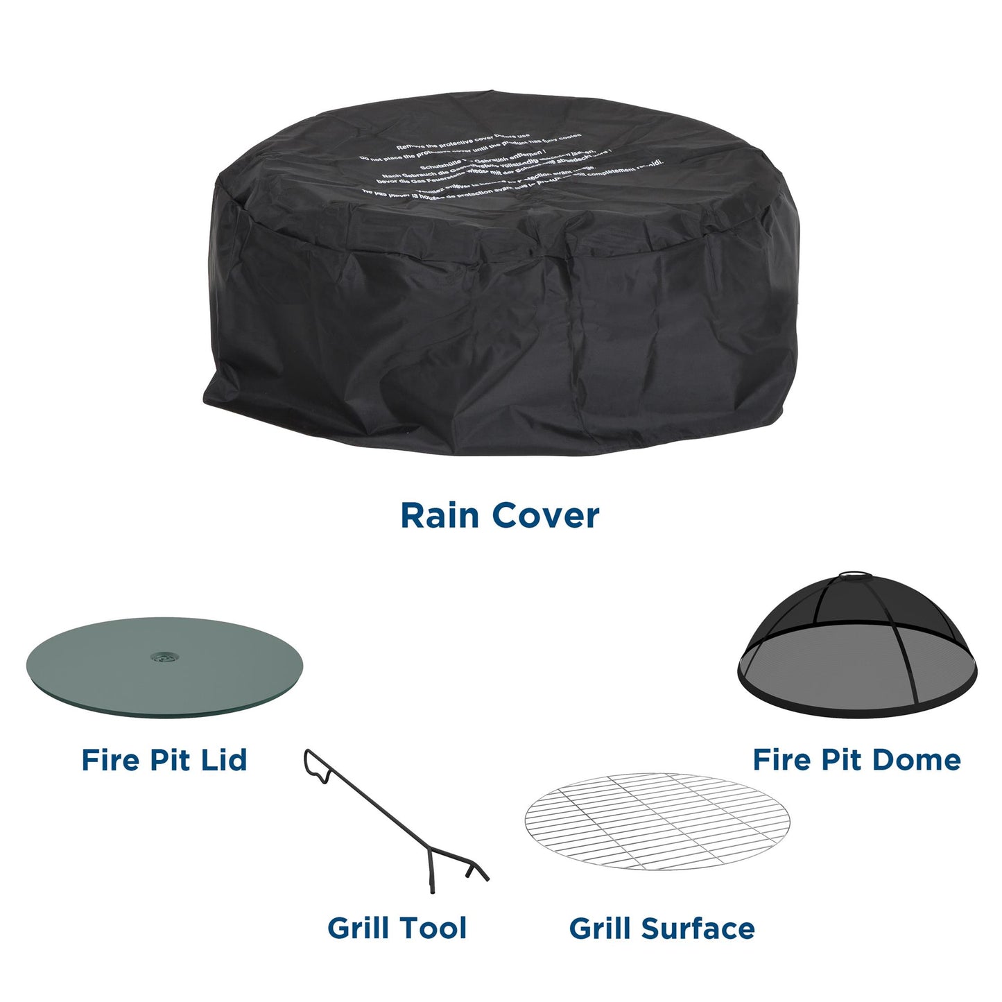 Asher 27" Wood Burning Fire Pit with Grilling Surface - Green