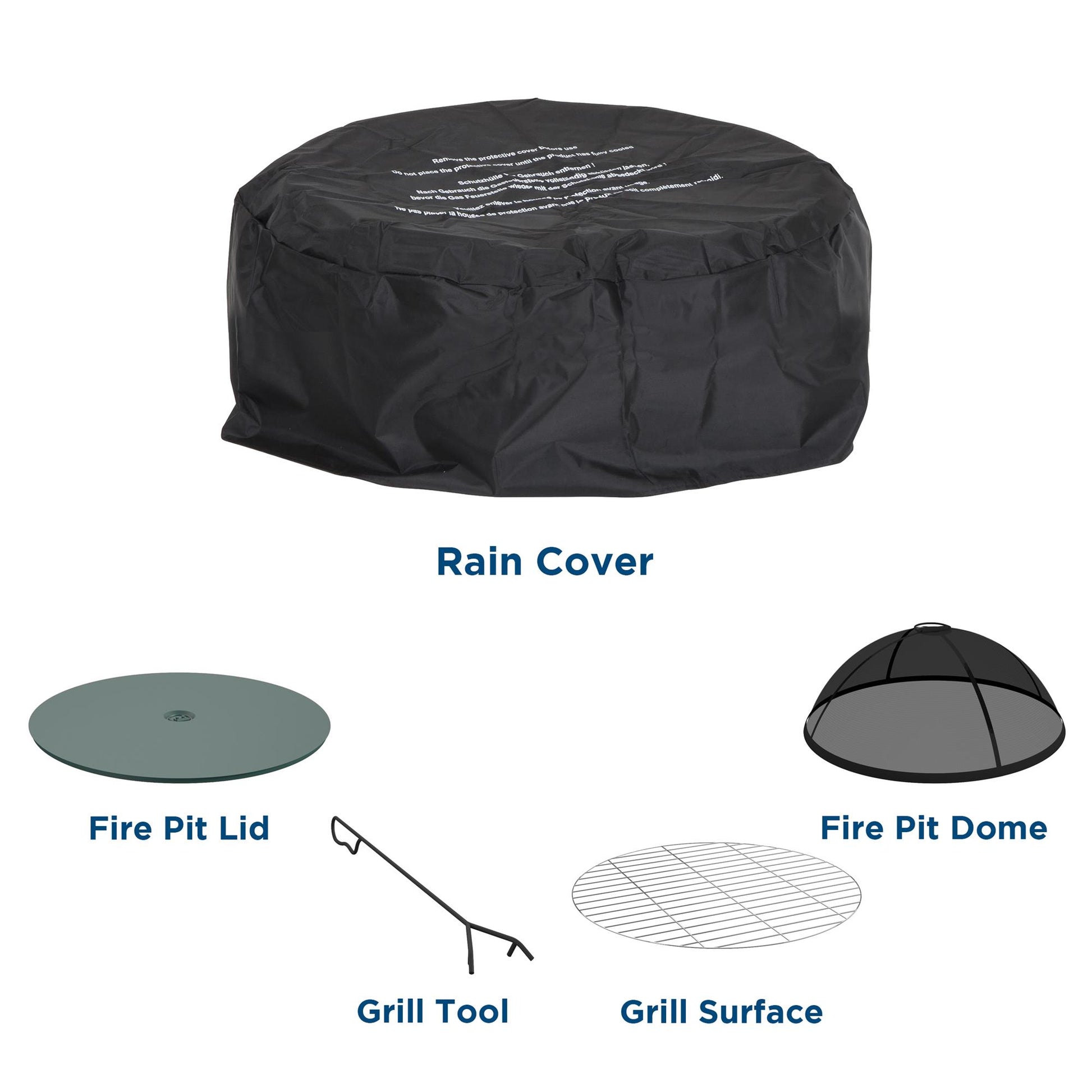 Asher 27" Wood Burning Fire Pit with Grilling Surface - Green