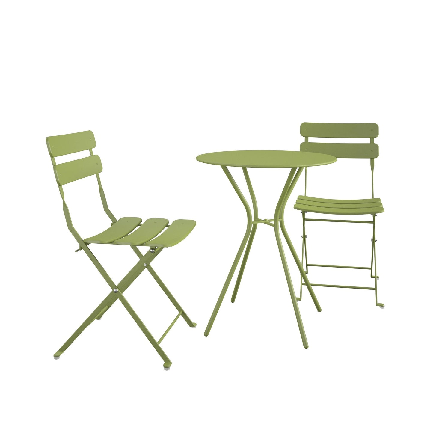 Brennan 3 Piece Bistro Set with 2 Folding Chairs - Kiwi Green
