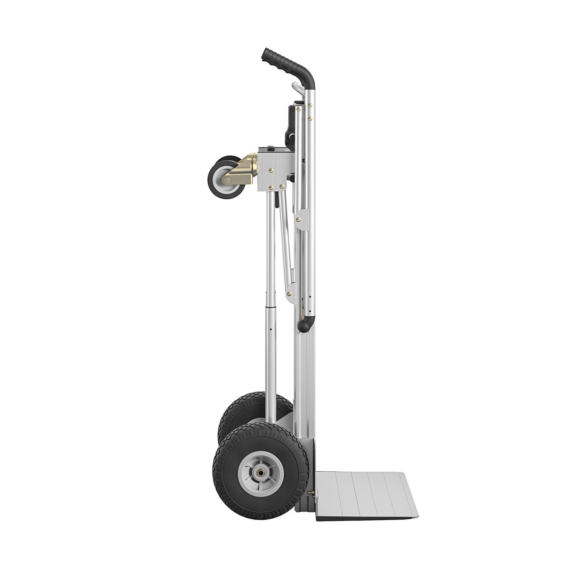 3 in 1 Assist Series Aluminum 4 Wheel Hand Truck with Multiple Positions - Black