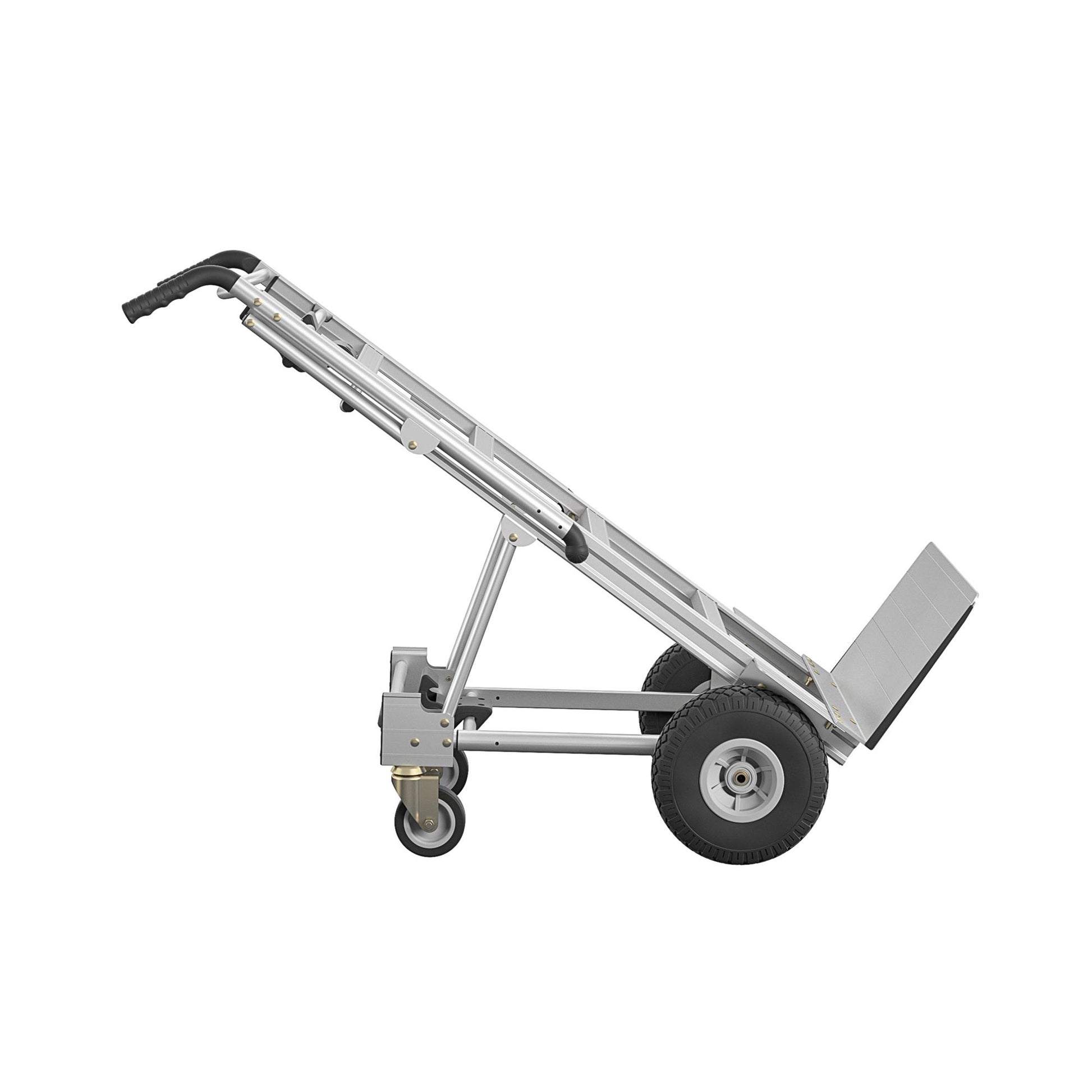3 in 1 Assist Series Aluminum 4 Wheel Hand Truck with Multiple Positions - Black