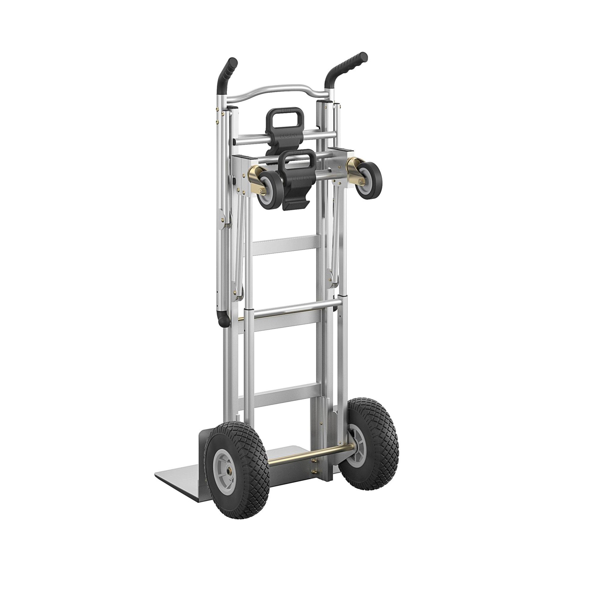 3 in 1 Assist Series Aluminum 4 Wheel Hand Truck with Multiple Positions - Black