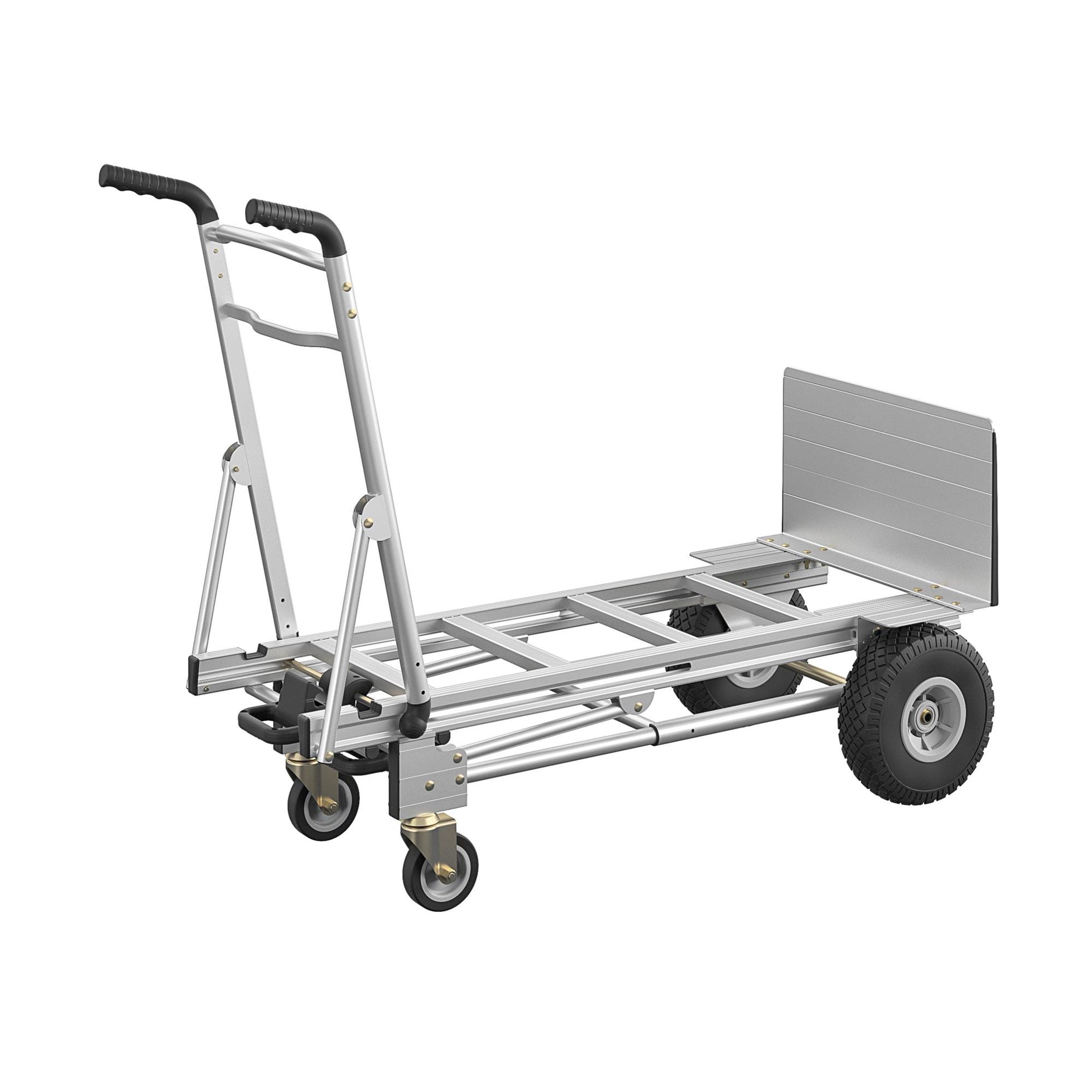 3 in 1 Assist Series Aluminum 4 Wheel Hand Truck with Multiple Positions - Black