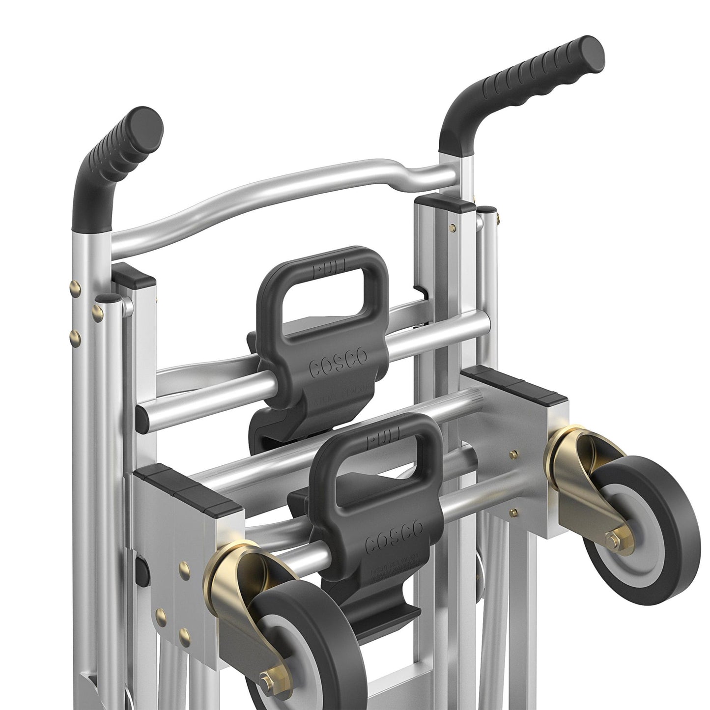 3 in 1 Assist Series Aluminum 4 Wheel Hand Truck with Multiple Positions - Black