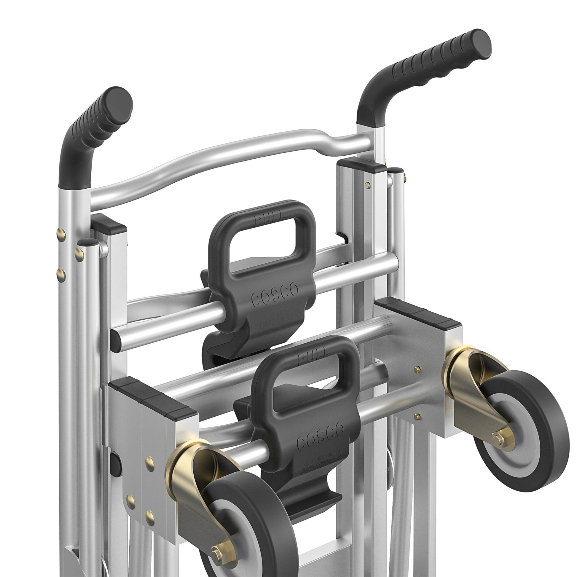 3 in 1 Assist Series Aluminum 4 Wheel Hand Truck with Multiple Positions - Black