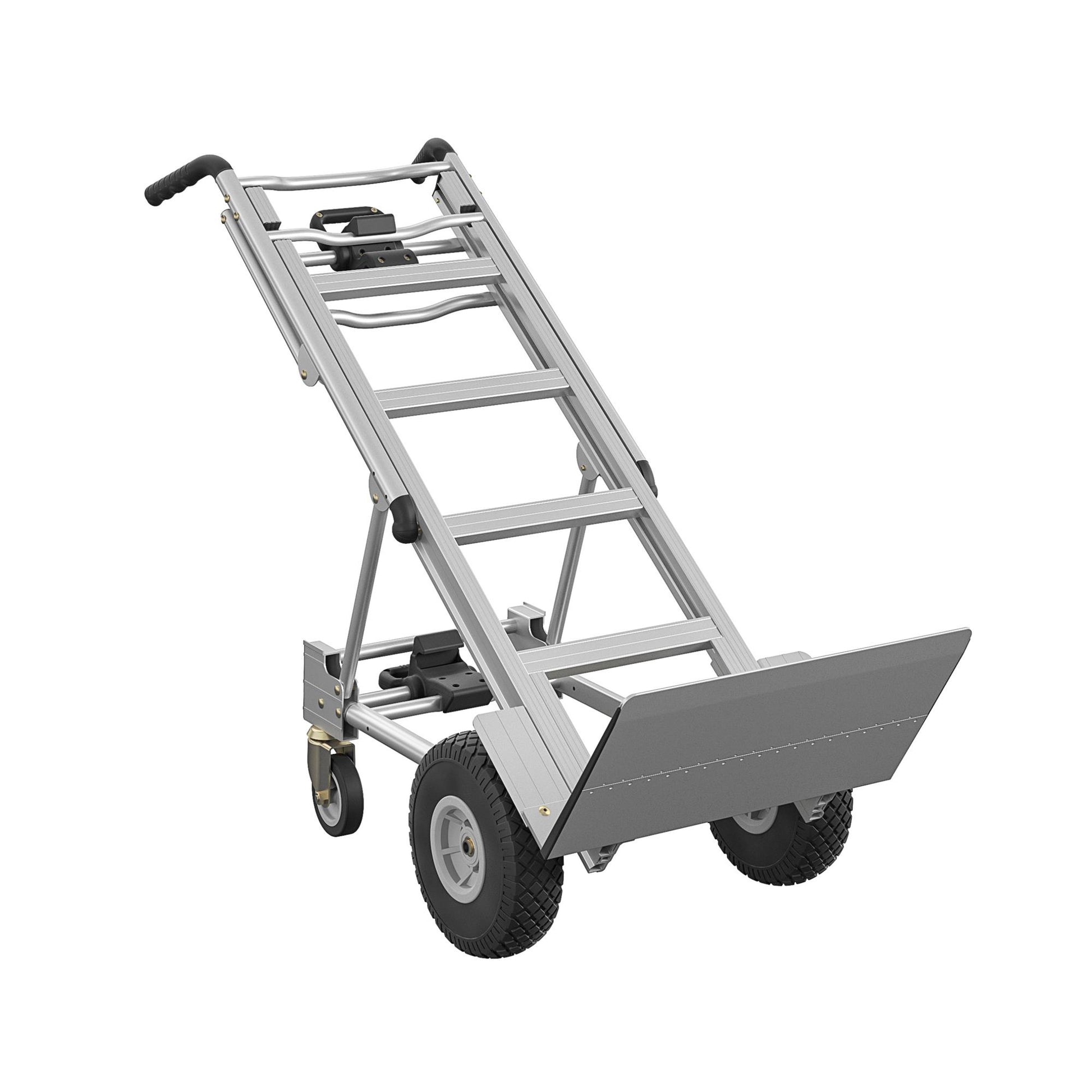 3 in 1 Assist Series Aluminum 4 Wheel Hand Truck with Multiple Positions - Black