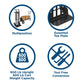 Steel 2 in 1 Hand Truck with 800 lb Weight Capacity - Black / blue